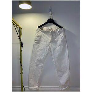 Ami Mens White Stretch Slim Taper Chinos - 40 (32)
